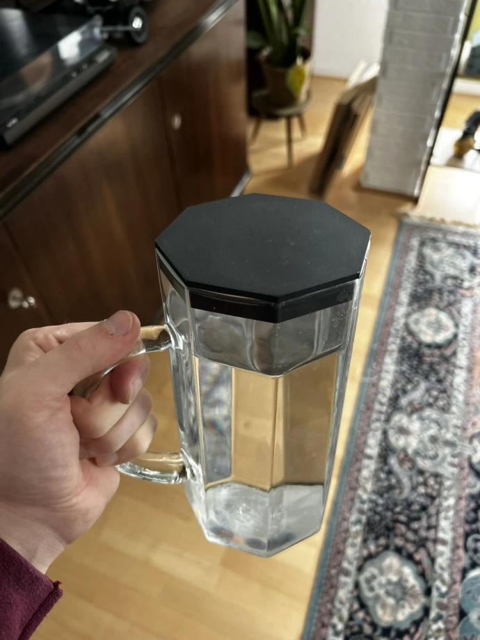 3D gedruckter Deckel für Karaffe 